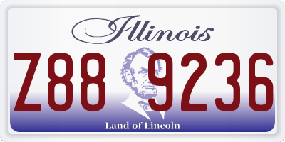IL license plate Z889236