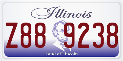 IL license plate Z889238