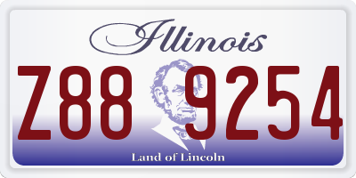 IL license plate Z889254