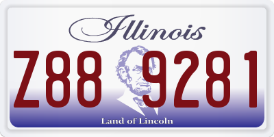 IL license plate Z889281