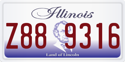IL license plate Z889316