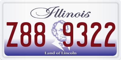 IL license plate Z889322