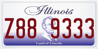 IL license plate Z889333