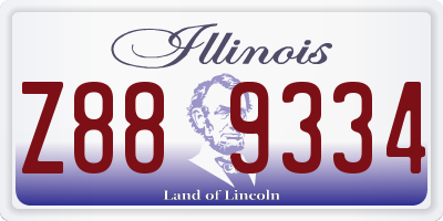 IL license plate Z889334