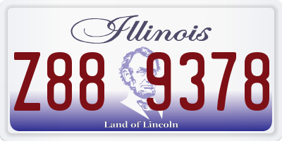 IL license plate Z889378