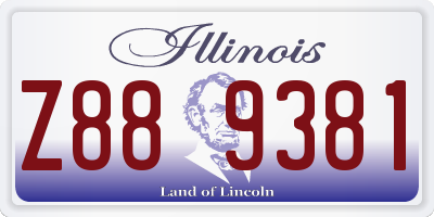 IL license plate Z889381