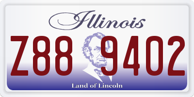 IL license plate Z889402