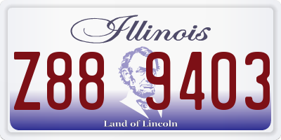 IL license plate Z889403