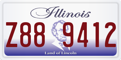 IL license plate Z889412