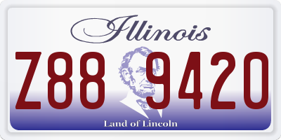 IL license plate Z889420
