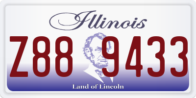 IL license plate Z889433