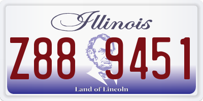 IL license plate Z889451