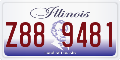 IL license plate Z889481
