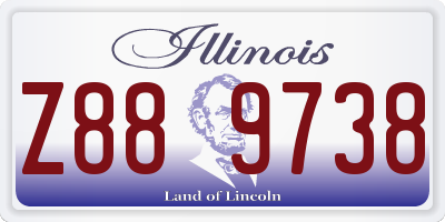 IL license plate Z889738