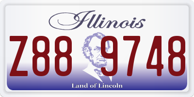 IL license plate Z889748