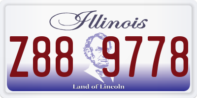 IL license plate Z889778