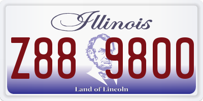 IL license plate Z889800