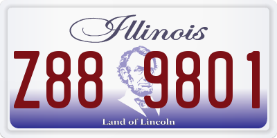 IL license plate Z889801