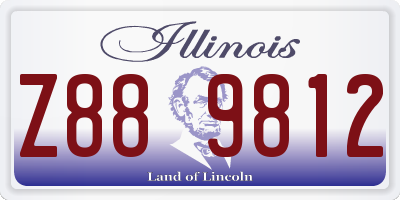 IL license plate Z889812