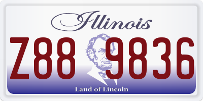 IL license plate Z889836
