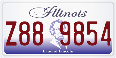 IL license plate Z889854