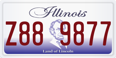 IL license plate Z889877