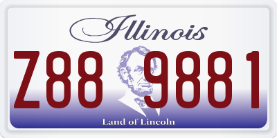 IL license plate Z889881