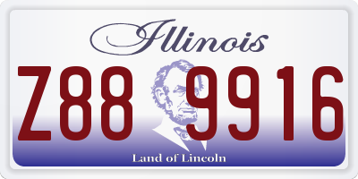 IL license plate Z889916