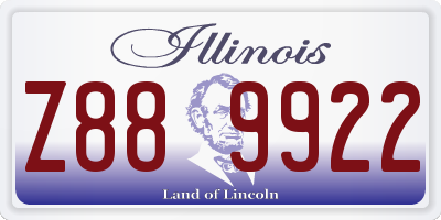 IL license plate Z889922