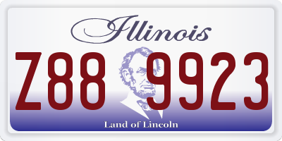 IL license plate Z889923