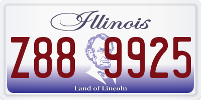 IL license plate Z889925