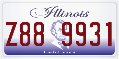 IL license plate Z889931