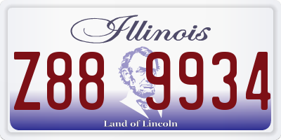 IL license plate Z889934