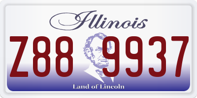 IL license plate Z889937