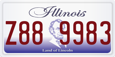 IL license plate Z889983