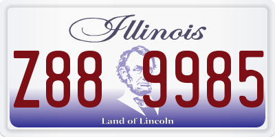 IL license plate Z889985