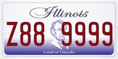 IL license plate Z889999