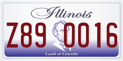 IL license plate Z890016
