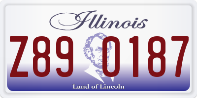 IL license plate Z890187