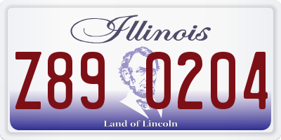 IL license plate Z890204