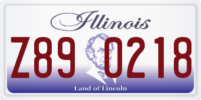 IL license plate Z890218