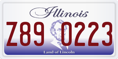 IL license plate Z890223