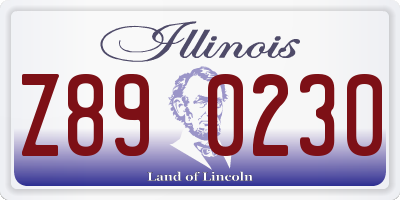 IL license plate Z890230