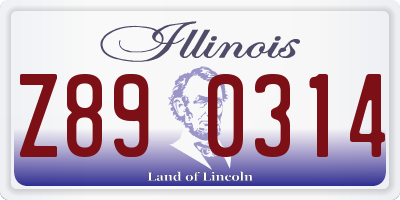 IL license plate Z890314