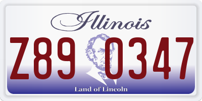 IL license plate Z890347