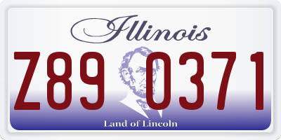 IL license plate Z890371
