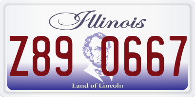 IL license plate Z890667