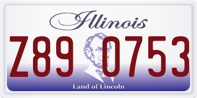IL license plate Z890753