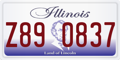 IL license plate Z890837