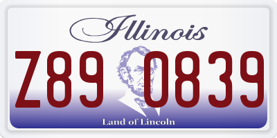 IL license plate Z890839